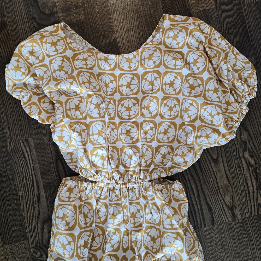 NWT Rebecca Taylor Lattice Fleur Poplin Jumpsuit Size 4 - Picture 5 of 7